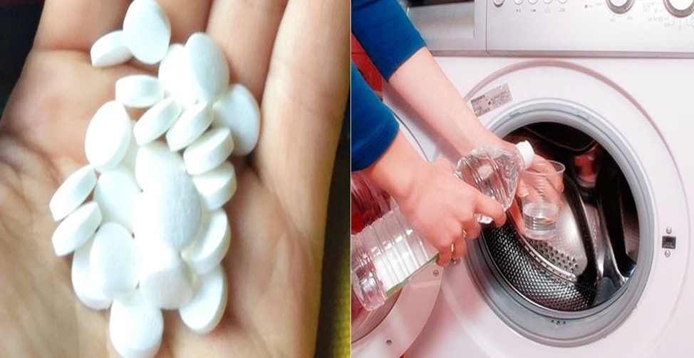 aspirina na máquina de lavar