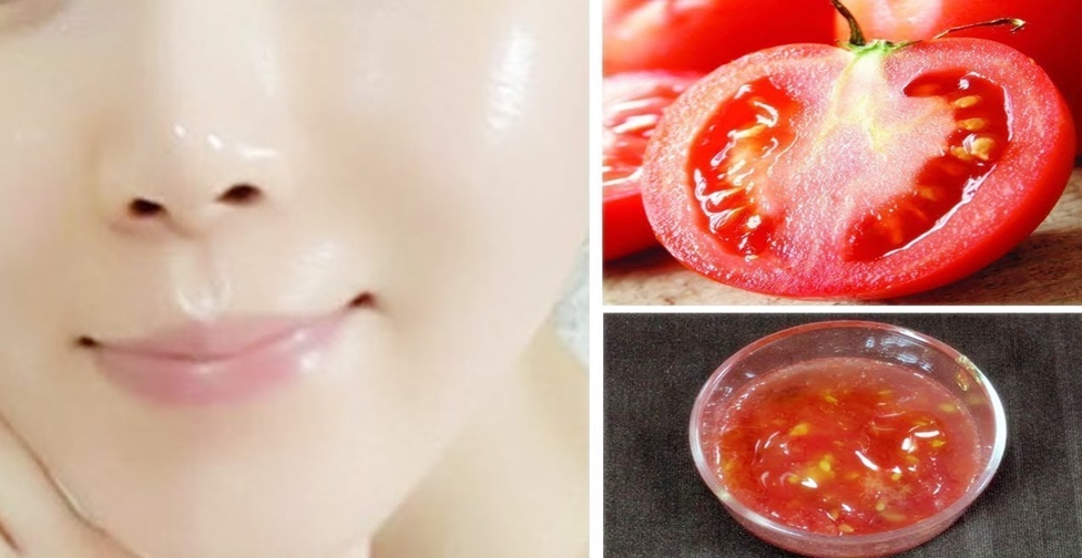 pele cristalina e sem acne com tomate